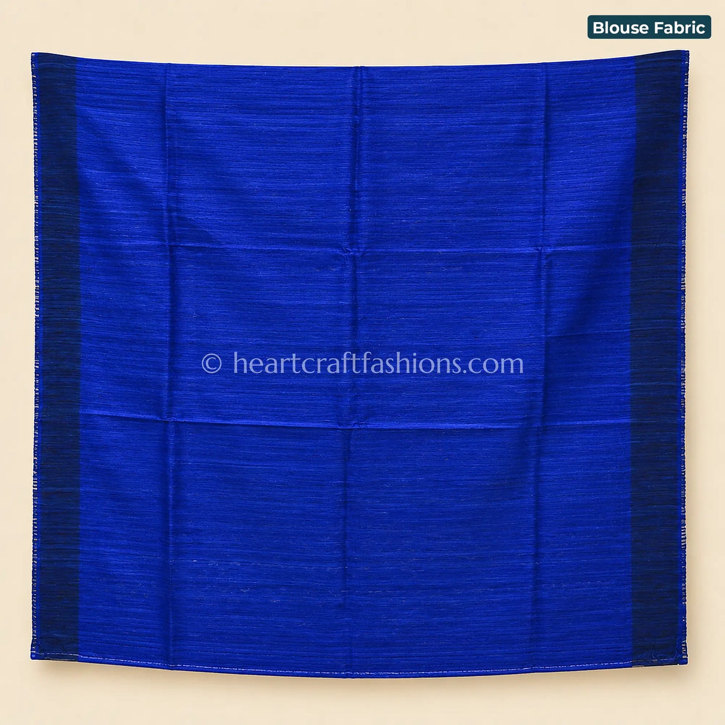 Desi Tusser Royal Blue Madhubani Geometric Motif Saree