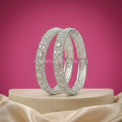 Diamond White Crystal Sparkle Openable Kada
