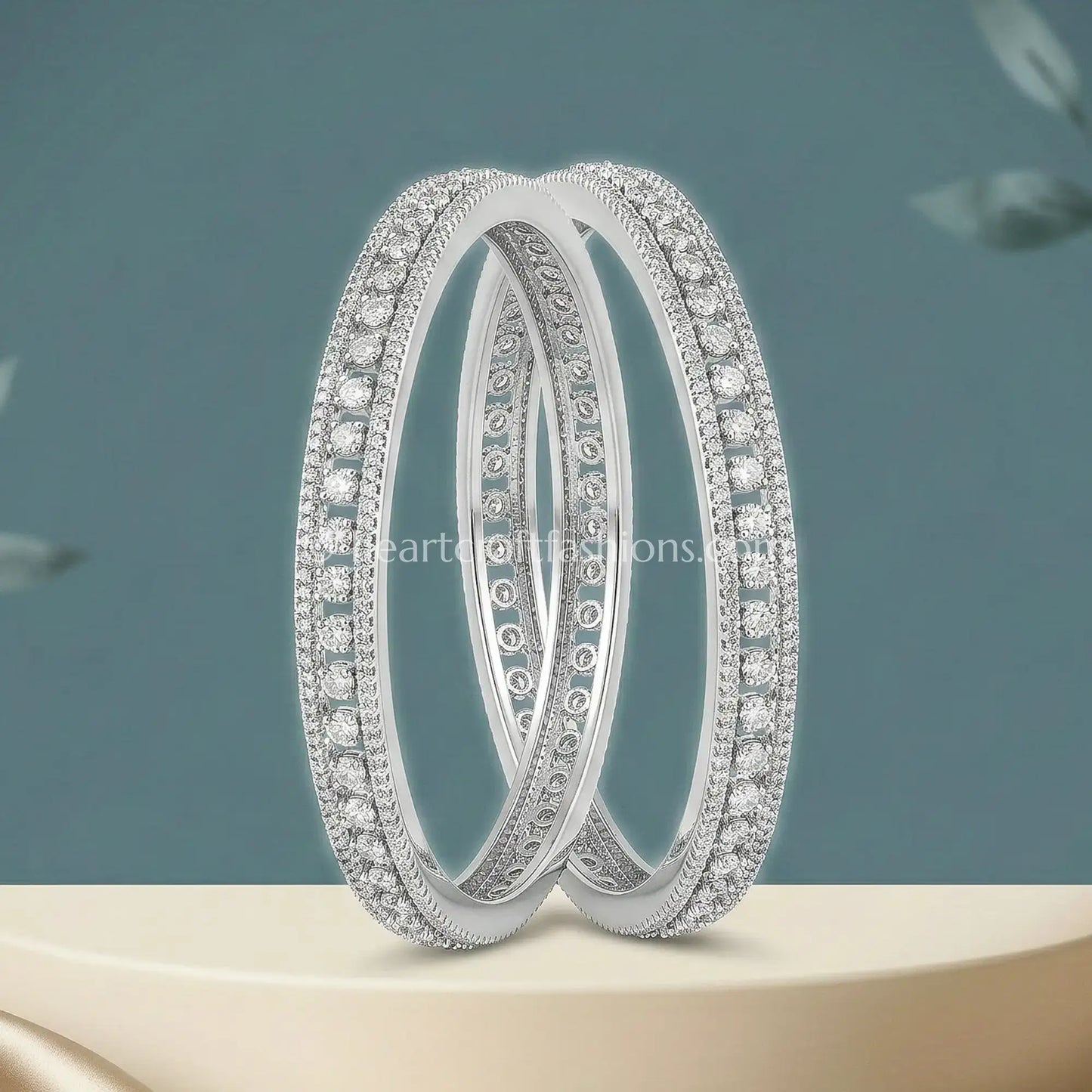 Diamond White Zircon Classic Non-Openable Bangles