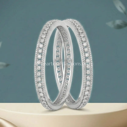 Diamond White Zircon Classic Non-Openable Bangles