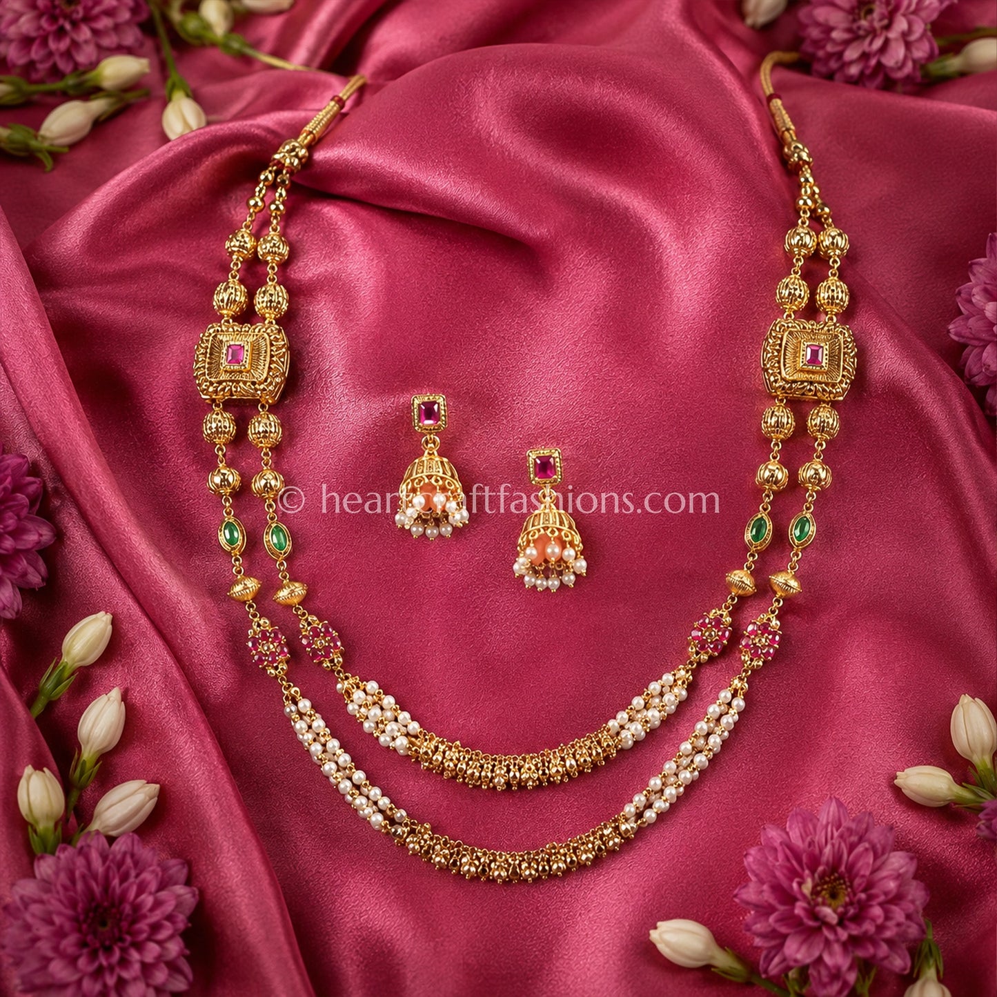 Double Layer Heritage Matarmala Set (Gold finish)