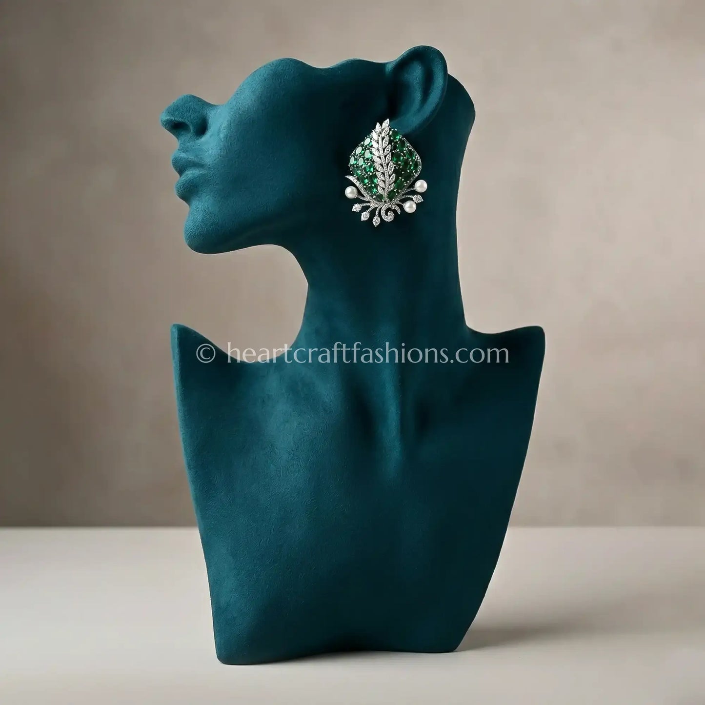 Doublet Zircon Halo Stud Earrings – Mint Green