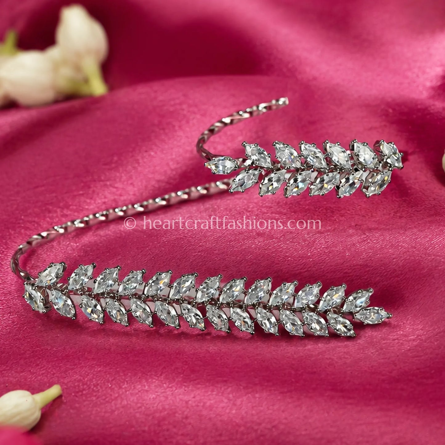 Dual Leaf Vine Zircon Palm Cuff / Handcuff