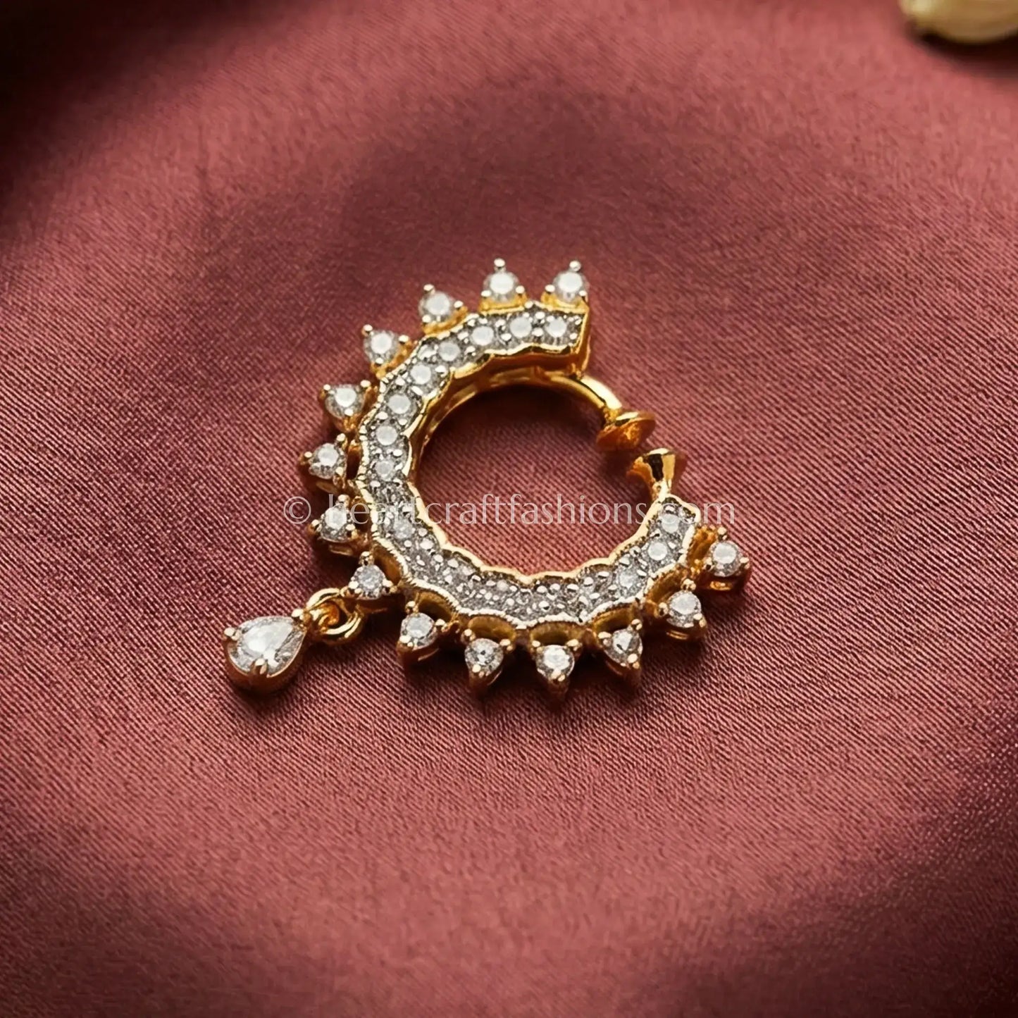 Dual Tone Crystal Crown Nath