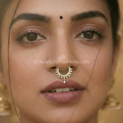 Dual Tone Crystal Crown Nath