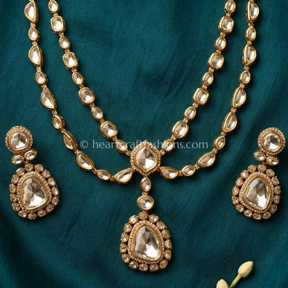 Elegant Moissanite Polki Layered Necklace