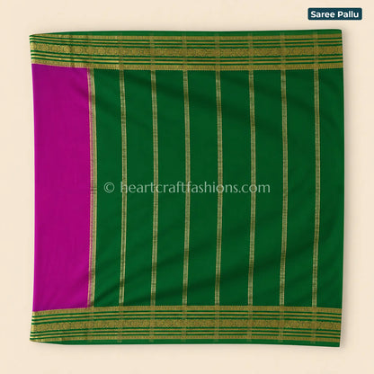 Elegant Emerald Green Bangalore Silk Saree