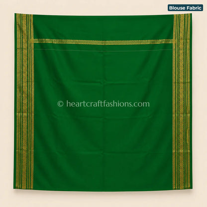Elegant Emerald Green Bangalore Silk Saree