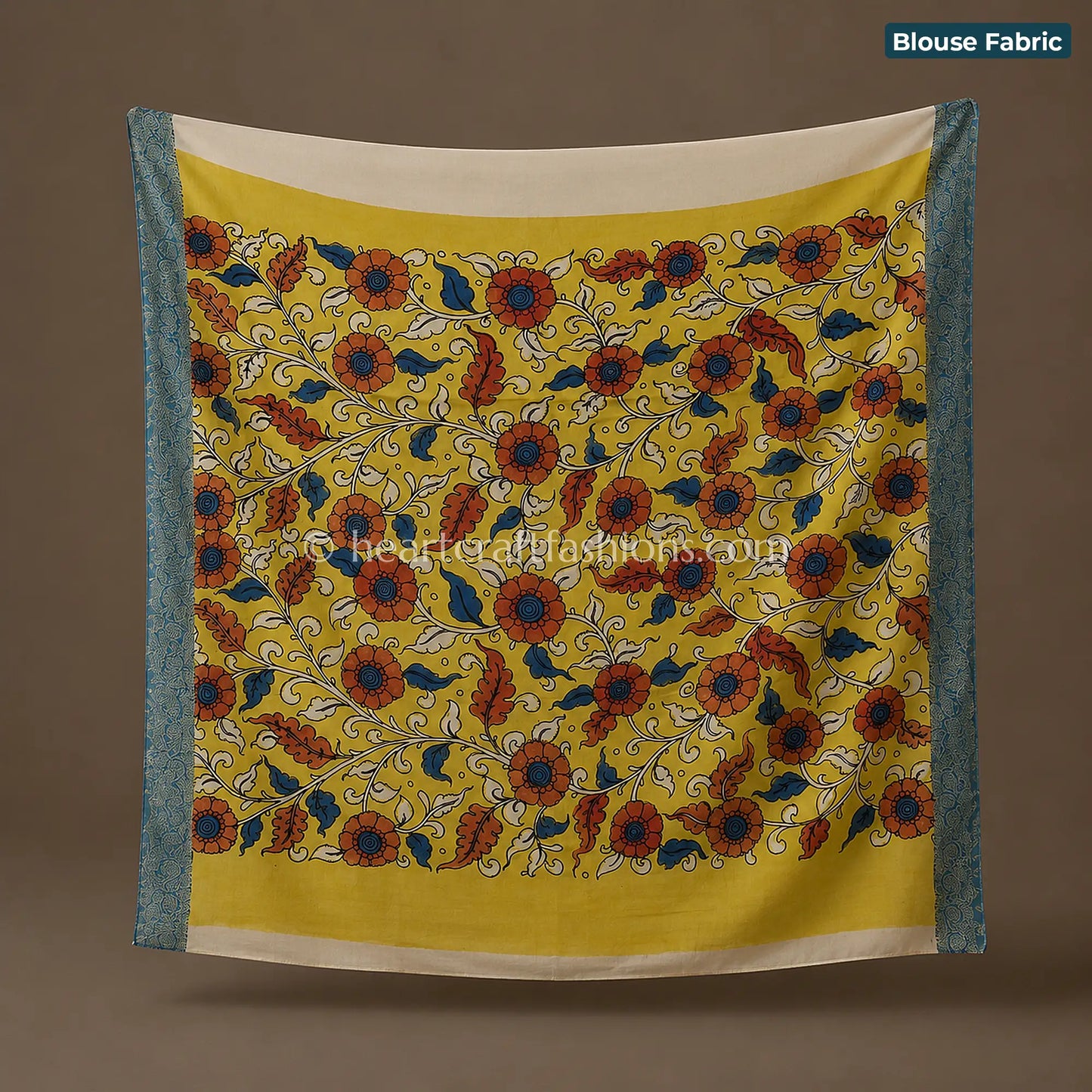 Elegant Floral Kalamkari Crepe Saree