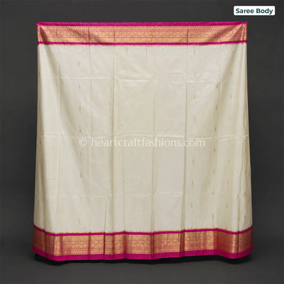 Elegant Rani Pink Bangalore Silk Saree