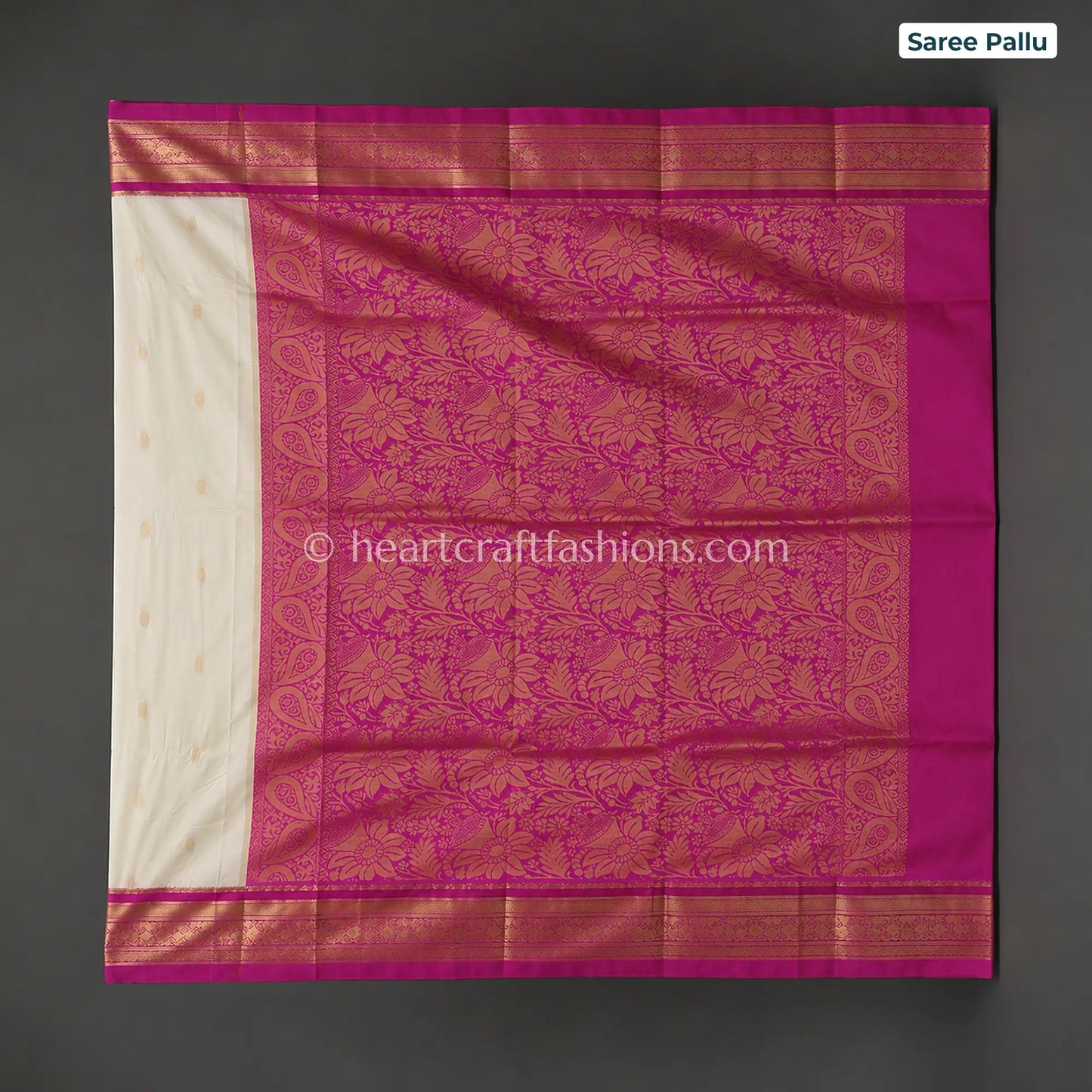 Elegant Rani Pink Bangalore Silk Saree
