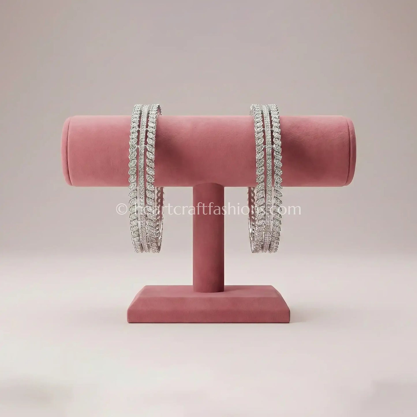 Elegant Twinkle Zircon Non-Openable Bangles (Set of 2)