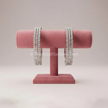 Elegant Twinkle Zircon Non-Openable Bangles (Set of 2)