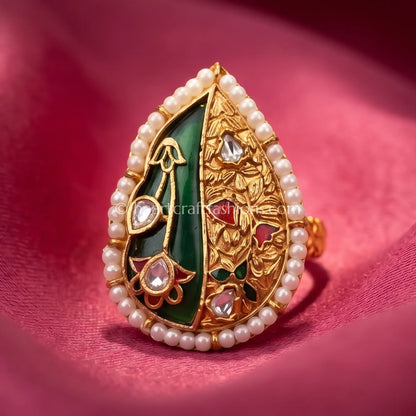 Emerald Amrapali Pearl Ring