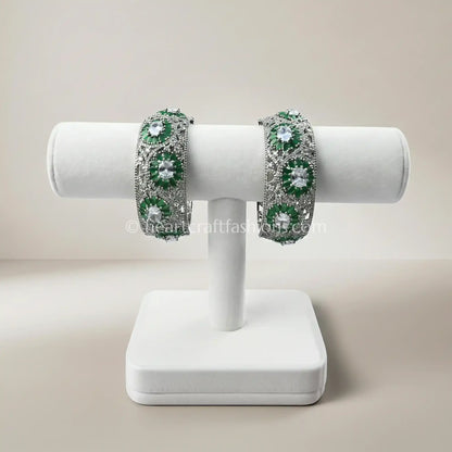Emerald Bloom Openable Zircon Bangle
