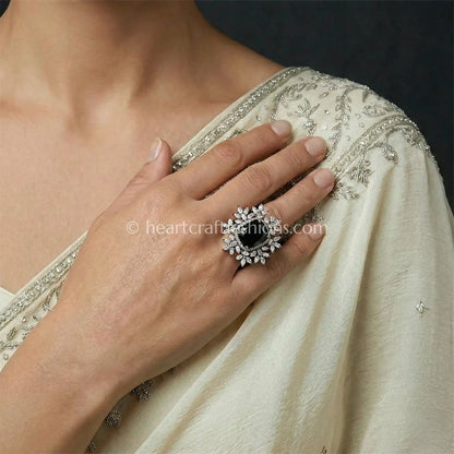 Emerald Bloom Zircon Ring
