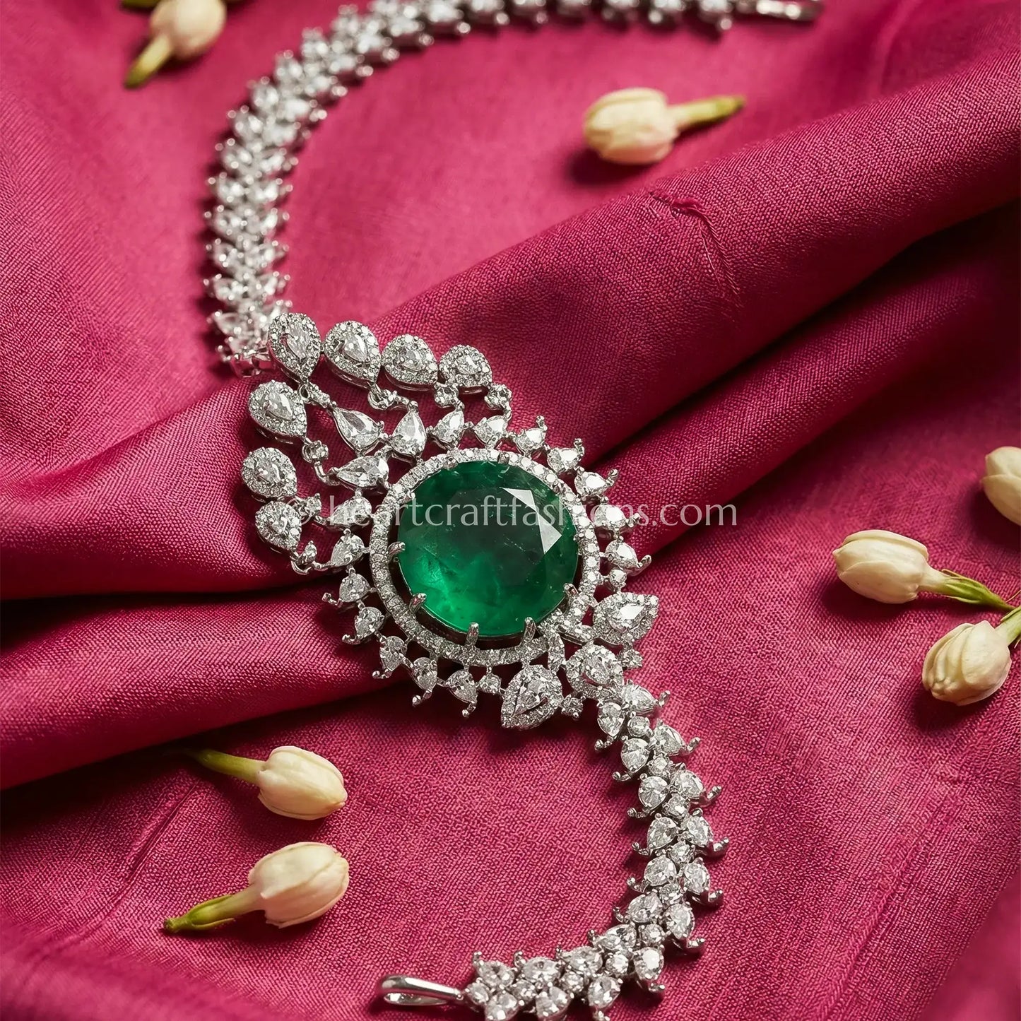 Emerald Crystal Bridal Maang Tikka