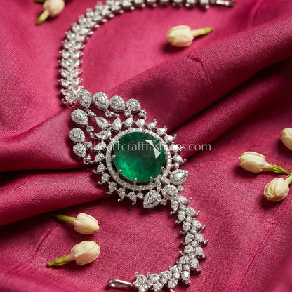 Emerald Crystal Bridal Maang Tikka