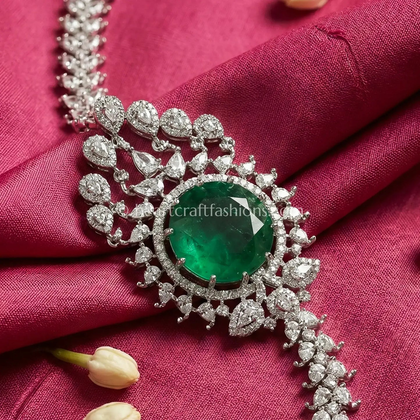 Emerald Crystal Bridal Maang Tikka