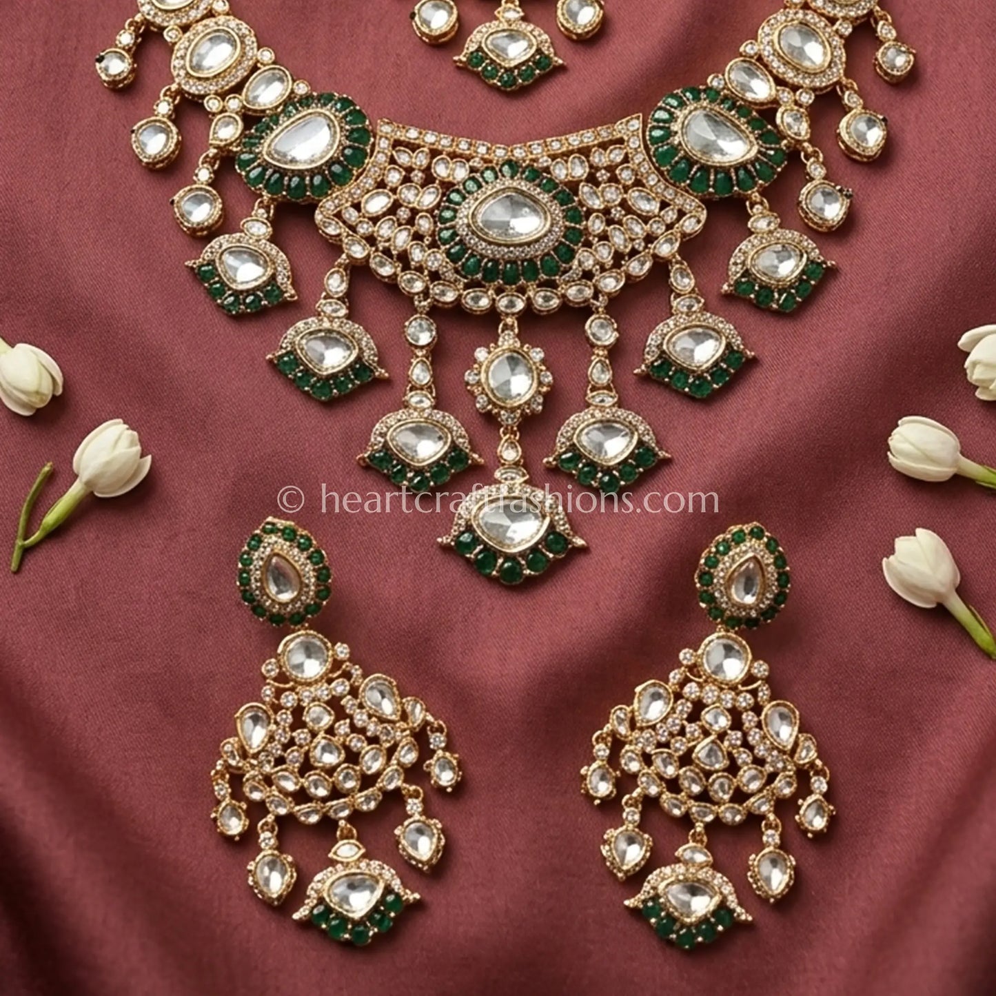 Emerald Dew Sunehri Kundan Bridal Necklace