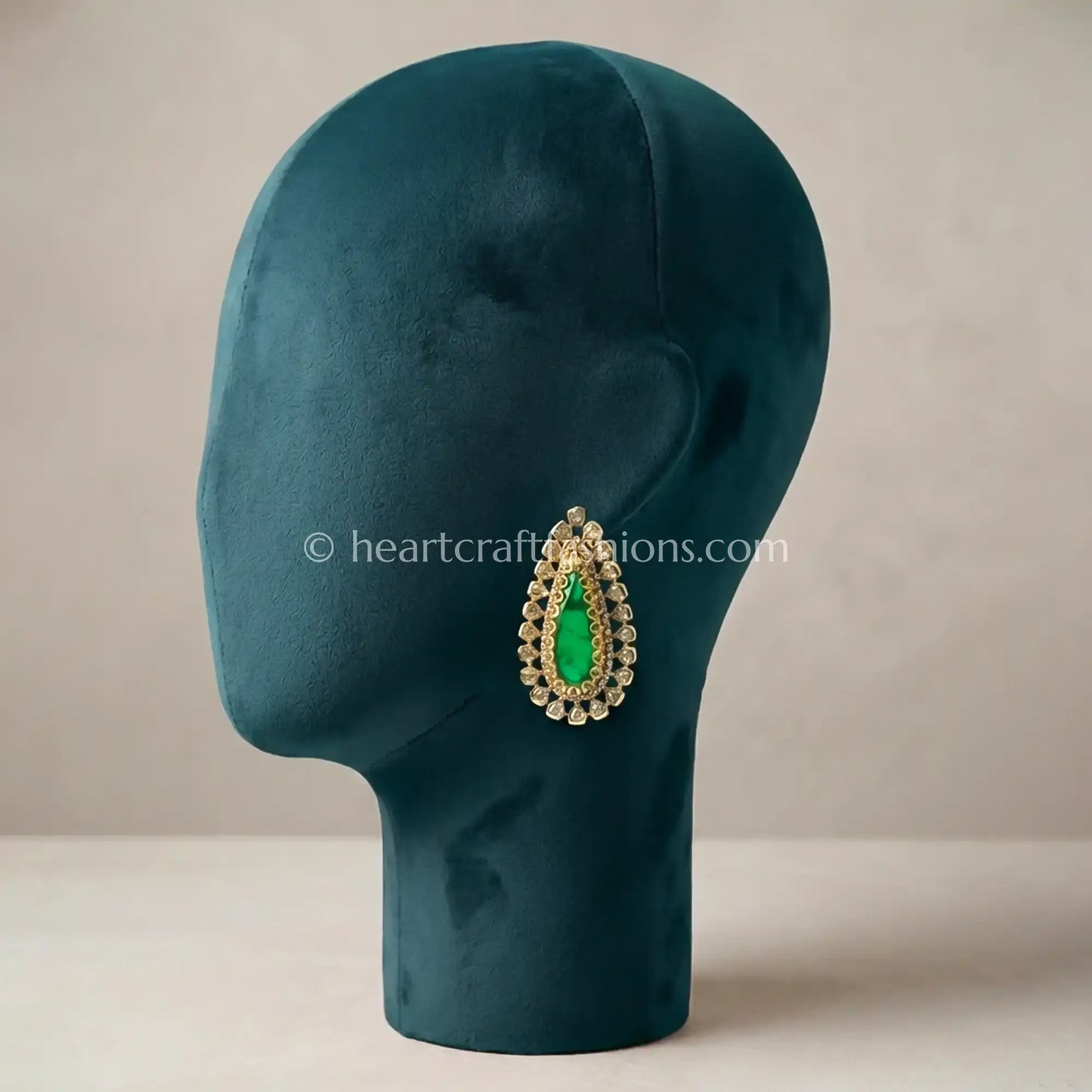 Emerald Green Doublet Royal Moissanite Stud