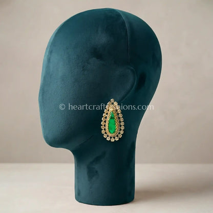 Emerald Green Doublet Royal Moissanite Stud
