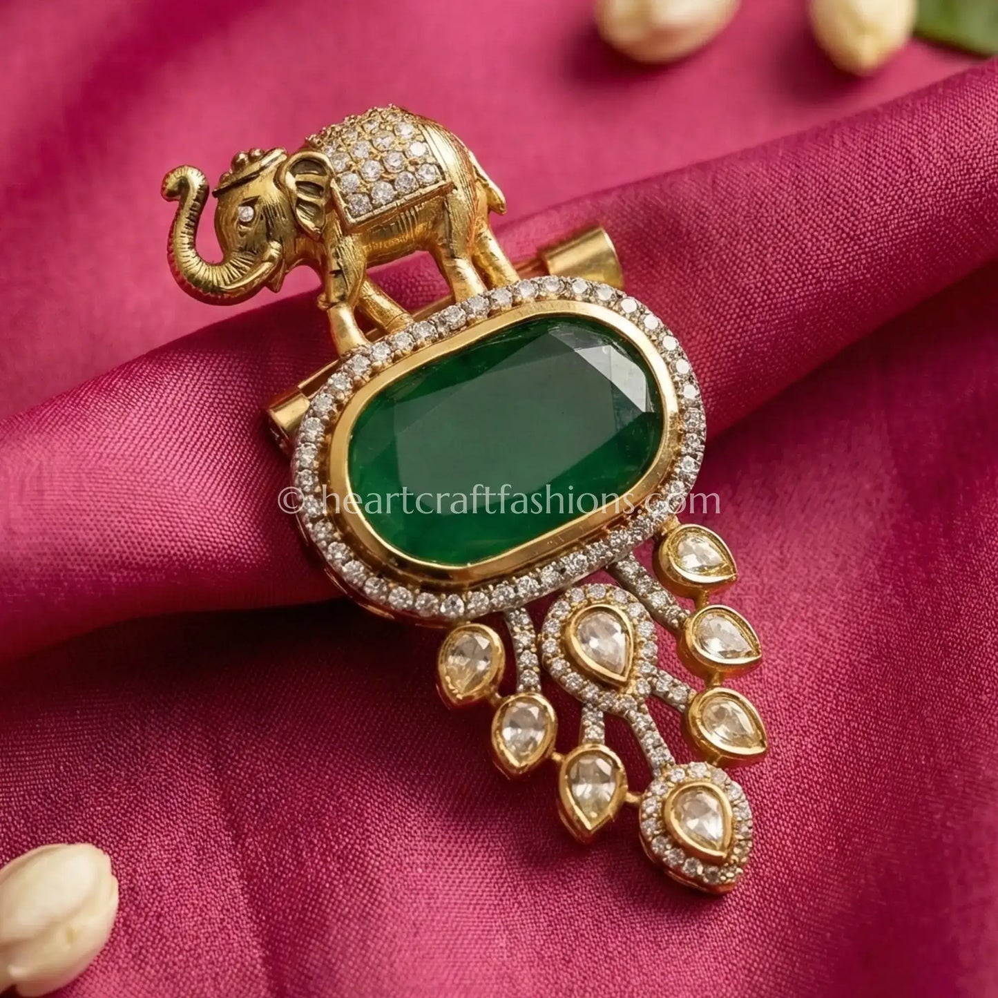 Emerald Green Royal Kalangi Brooch