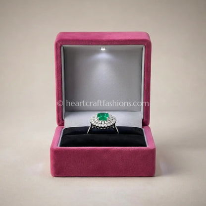 Emerald Halo Statement Ring
