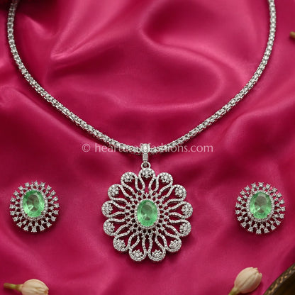 Emerald Medallion Statement Pendant Set