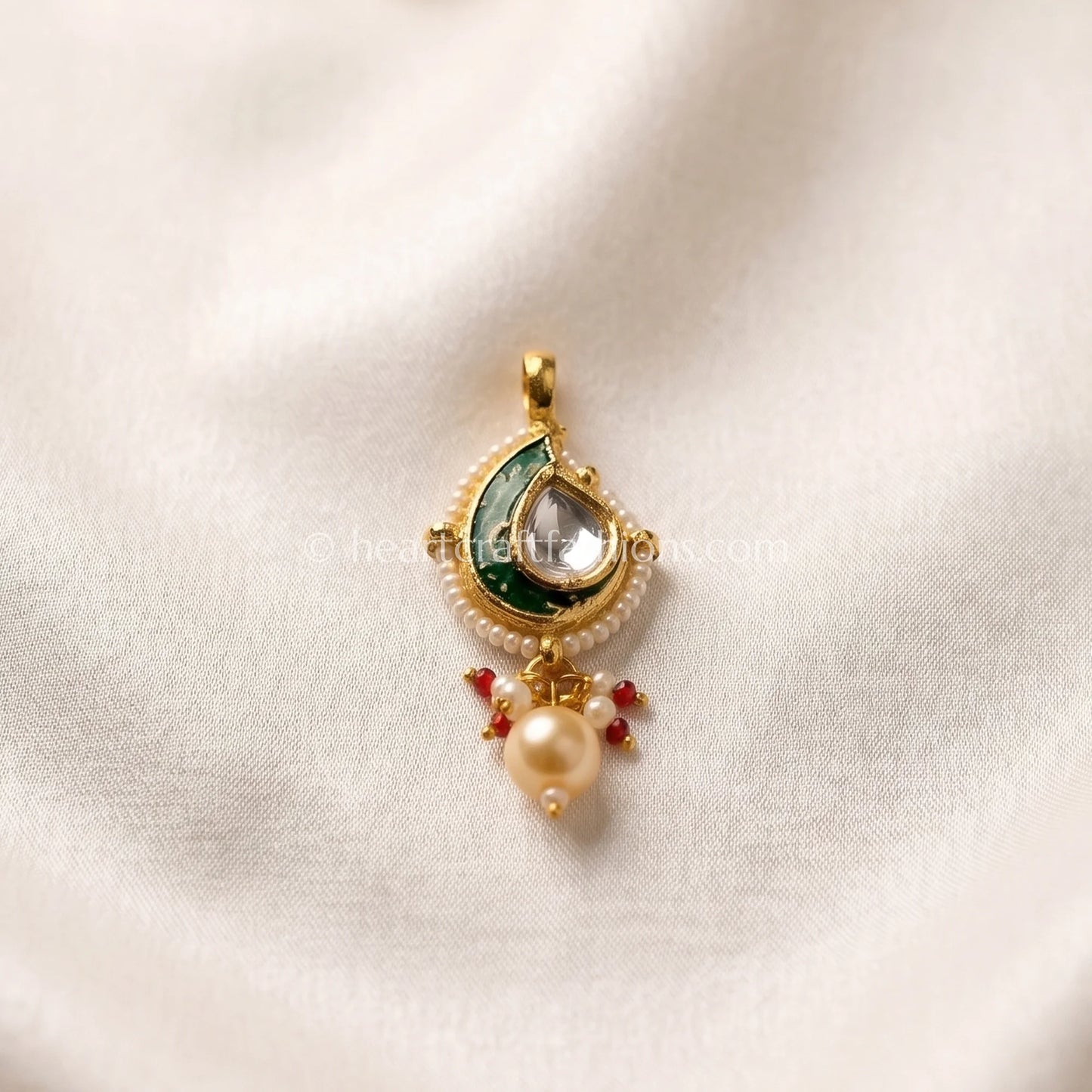 Emerald Meenakari Pachi Kundan Paisley Nath