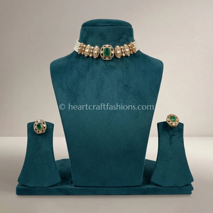 Emerald Noor Polki Choker Set