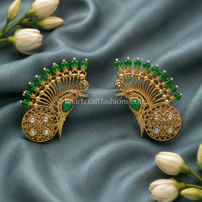Emerald Peacock Amrapali Ear Cuff