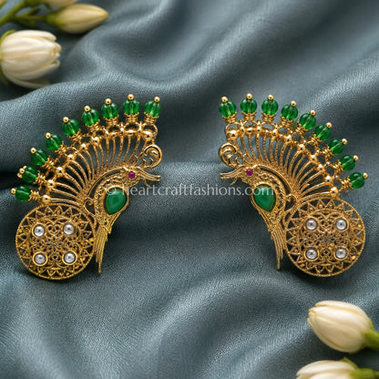 Emerald Peacock Amrapali Ear Cuff
