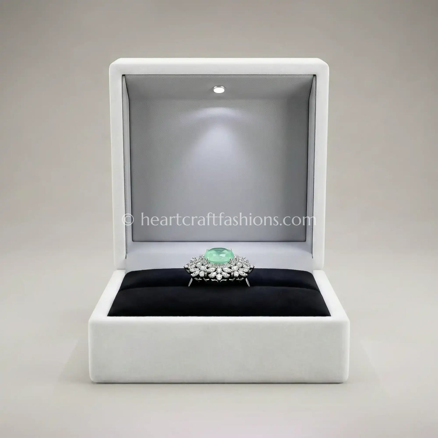 Emerald Radiance Halo Ring