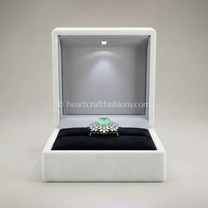 Emerald Radiance Halo Ring