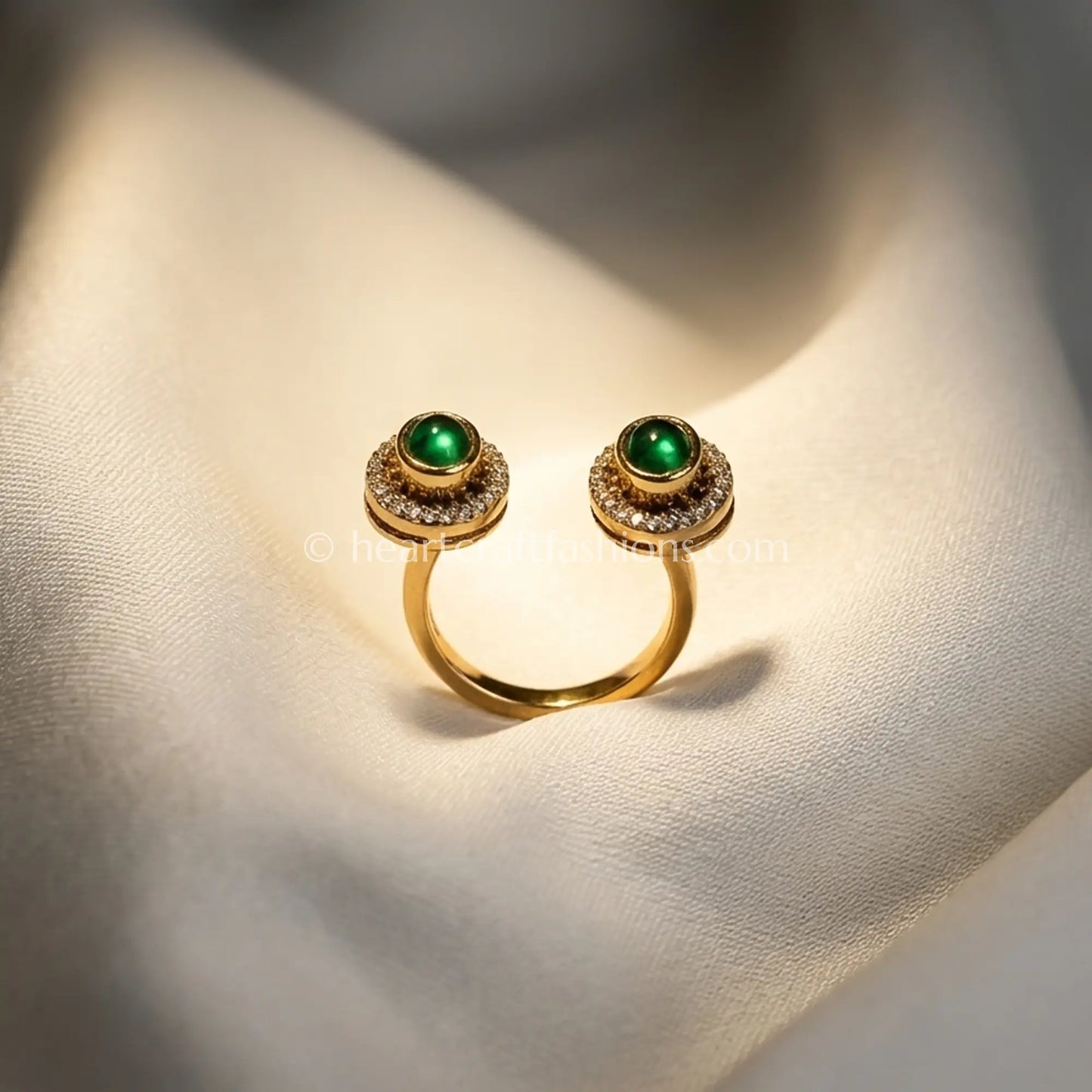 Emerald Radiance Moissanite Adjustable Ring