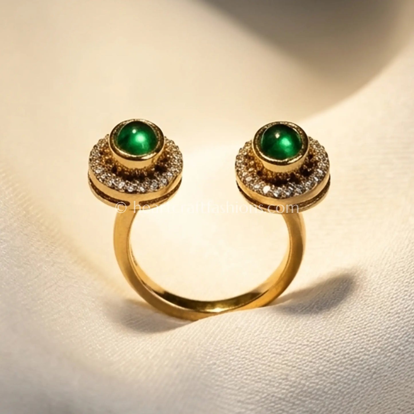 Emerald Radiance Moissanite Adjustable Ring