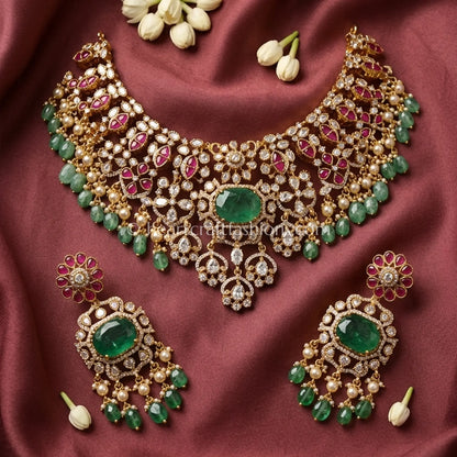 Emerald Radiance Moissanite Doublet Statement Set