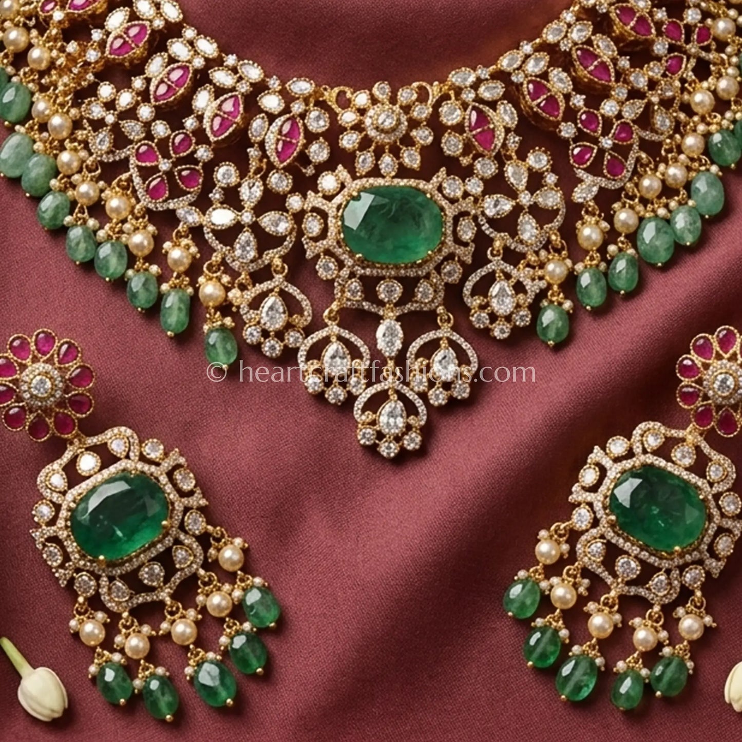 Emerald Radiance Moissanite Doublet Statement Set