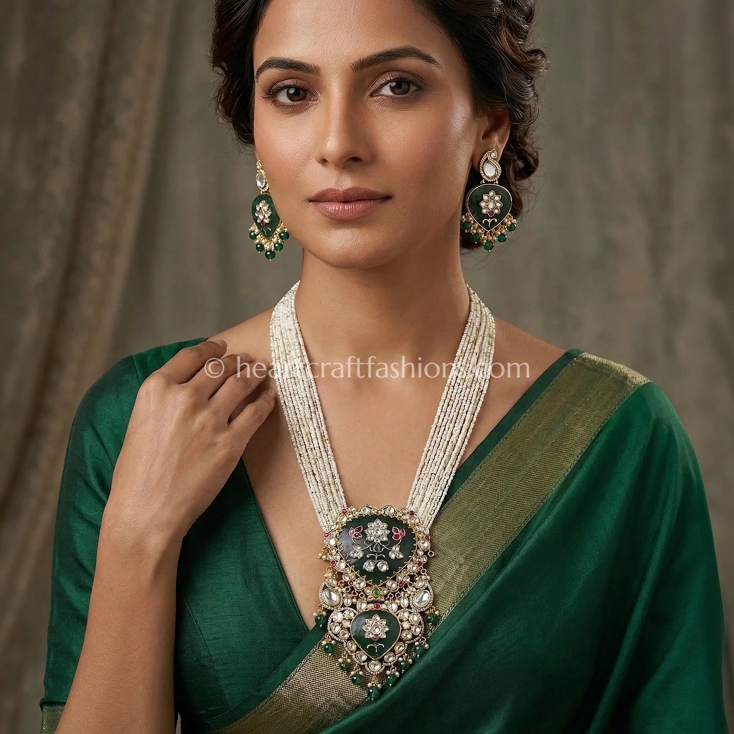 Emerald Rajputana Ratnarang Kundan Rani Haar
