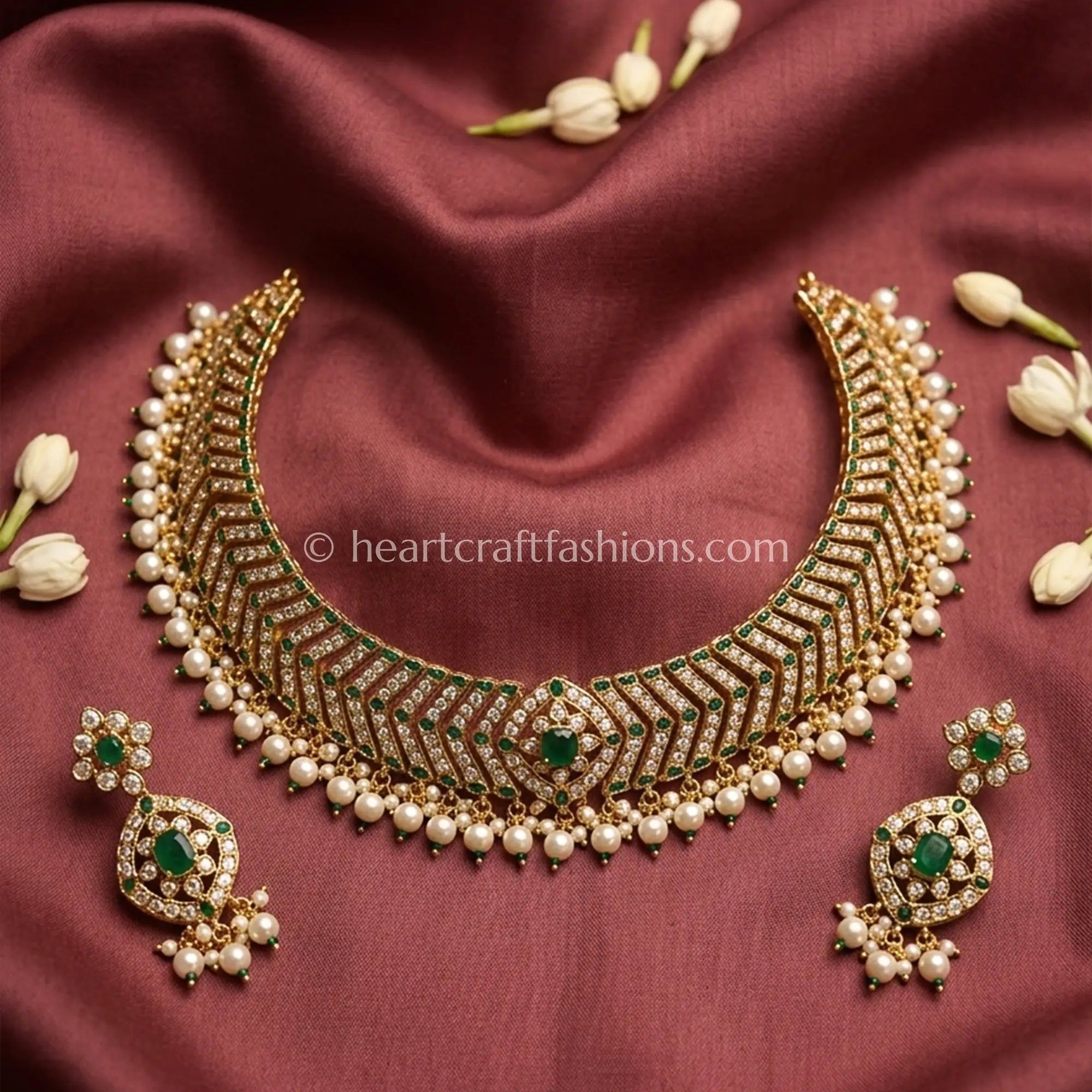 Emerald Rajsi Jadau Choker Set