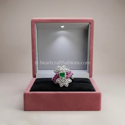 Emerald Rani Radiance Statement Ring