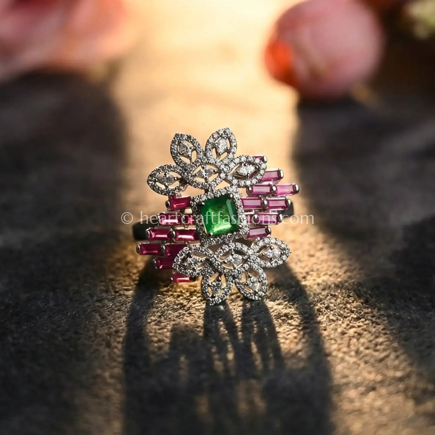Emerald Rani Radiance Statement Ring