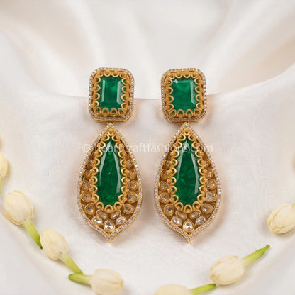 Emerald Royal Moissanite Danglers