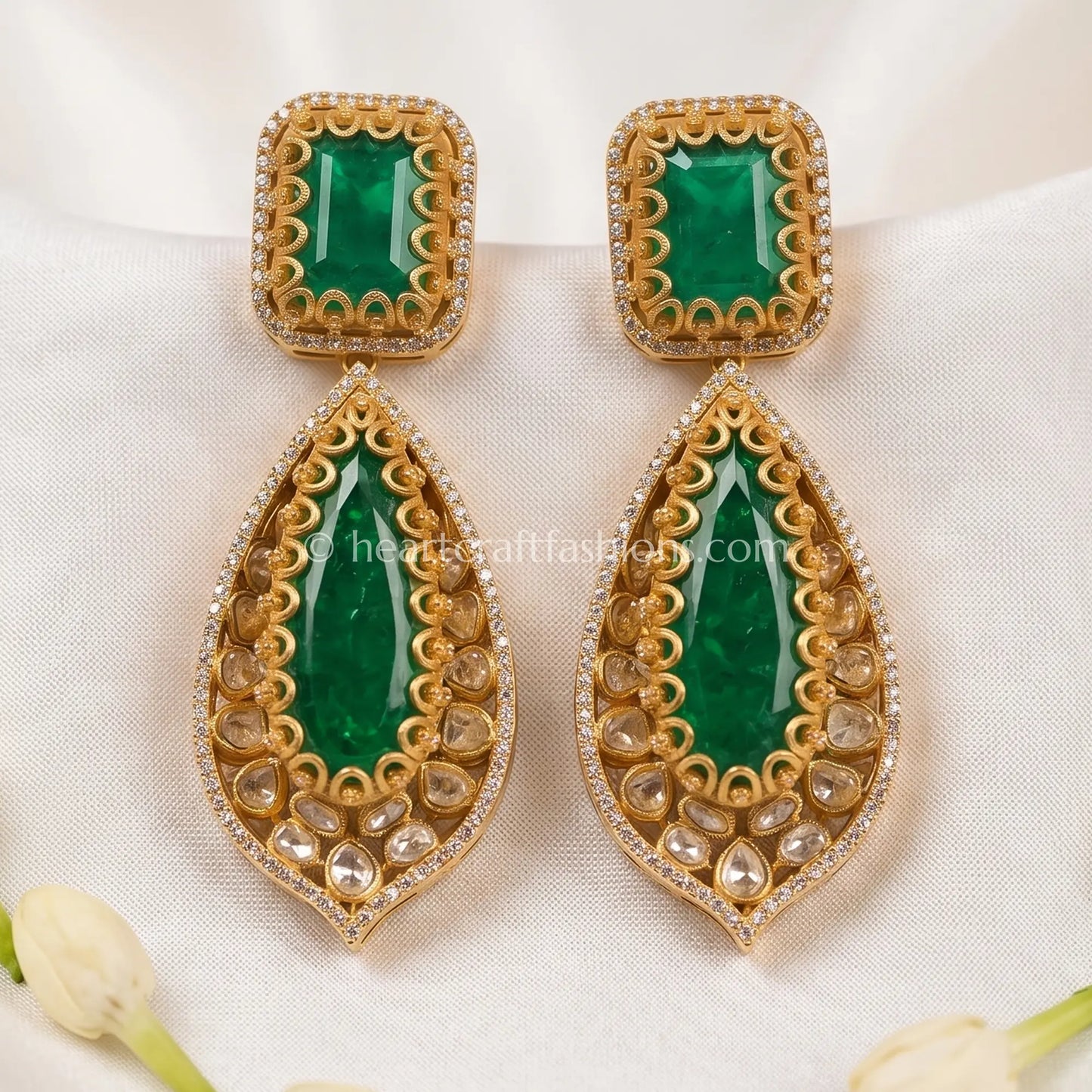 Emerald Royal Moissanite Danglers