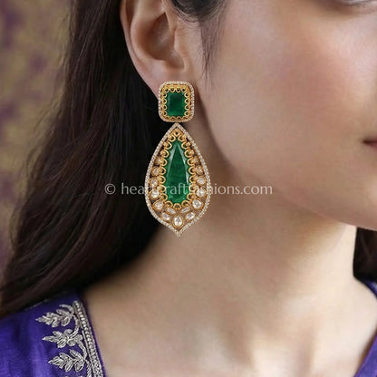 Emerald Royal Moissanite Danglers