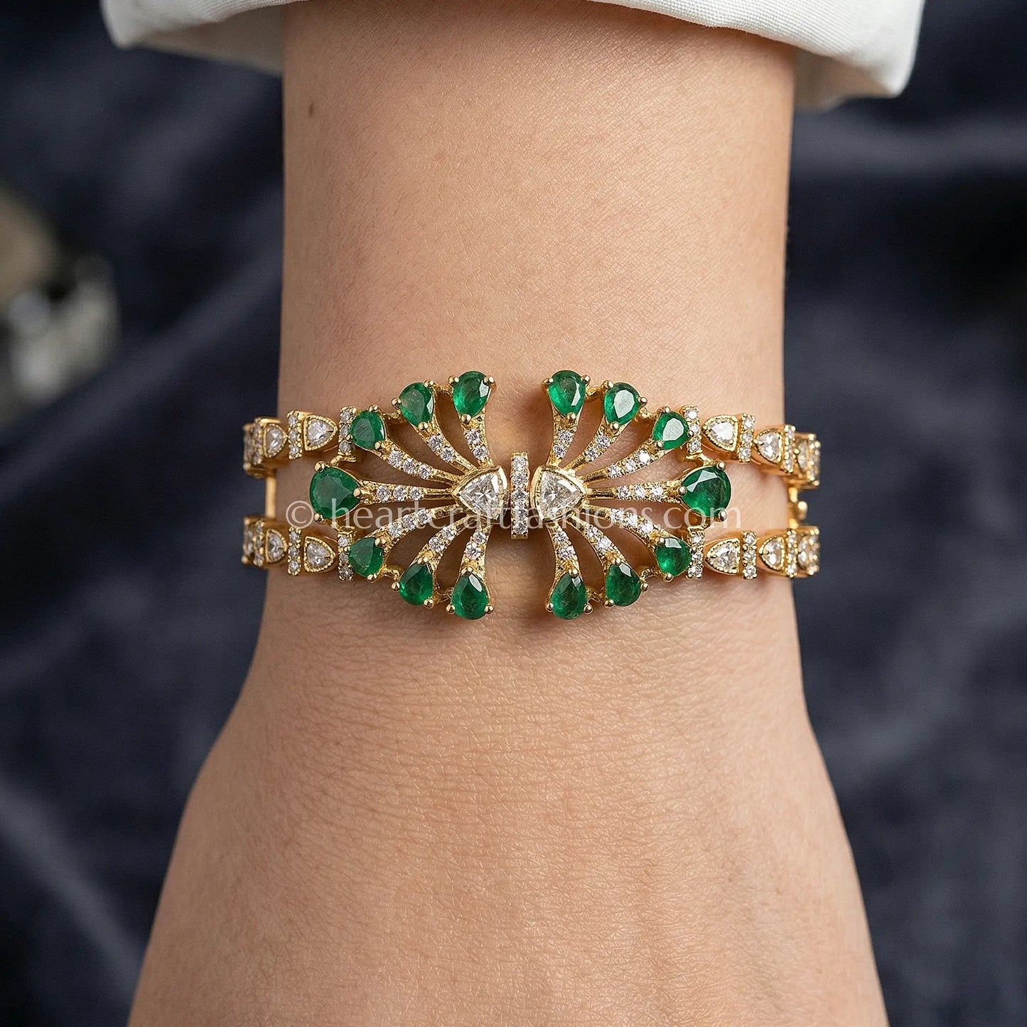 Emerald Royal Moissanite Double Layer Bracelet