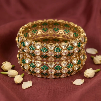 Emerald Royal Moissanite Polki Patla