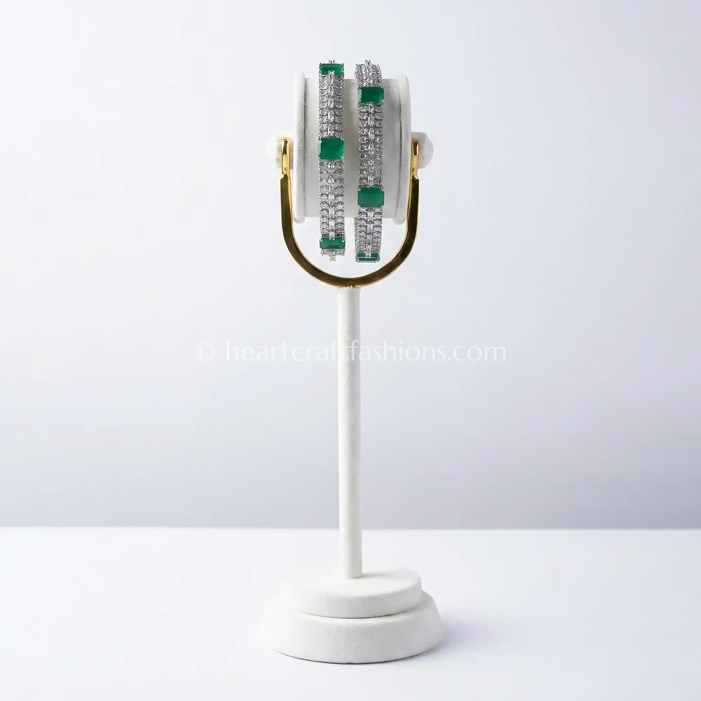 Emerald Royale Zircon Bangles (Non-Openable Set of 2)