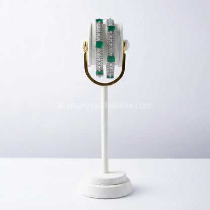 Emerald Royale Zircon Bangles (Non-Openable Set of 2)